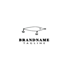 fishing lure logo cartoon design template icon black isolated vector