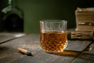 Whisky and a fake cigar