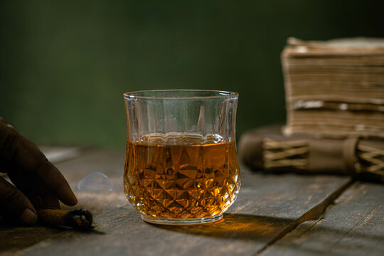 Whisky and a fake cigar