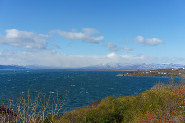 Seascape overlooking Avacha Bay. Kamchatka