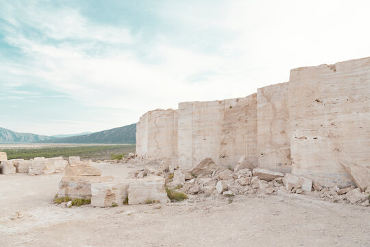 White marble mines wall