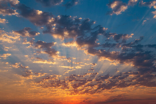 Fototapeta textured sky at sunset