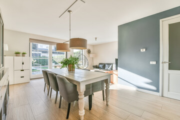 Dining room interior in modern urban appartment