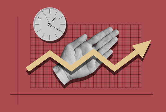 Growth Chart, Clock And Human Palm