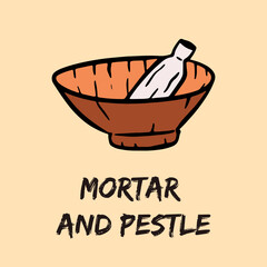 Mortar and pestle Illustration For Halloween
