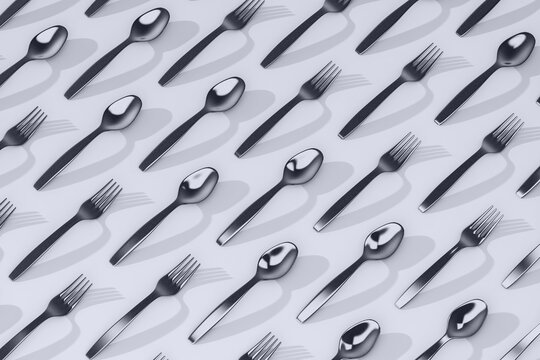 Spoons and forks background