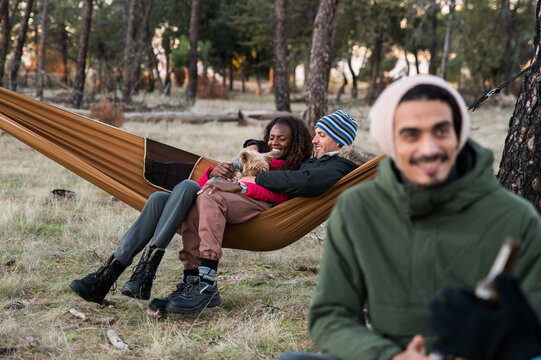 Tourists spending weekend in woodland - Powered by Adobe