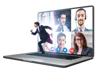 Videoconferencing concept with people in online call