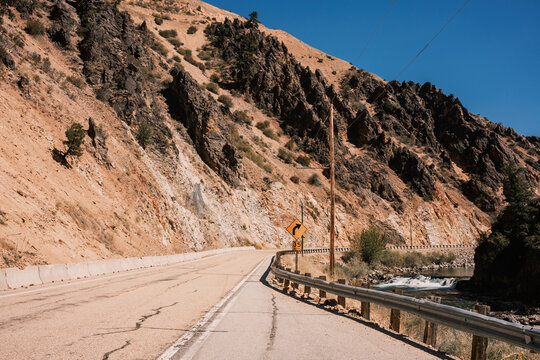 Road in Canyon in the Sawtooth mountains