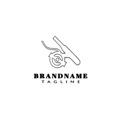 fishing rod logo cartoon design template icon black isolated vector