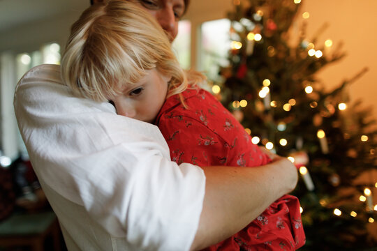 Father with a daughter at home