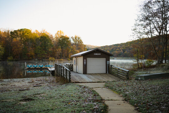Frost Covered Boat Dock House