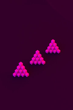Abstract psychedelic pink cubes