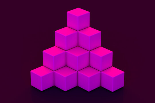 Abstract psychedelic pink cubes