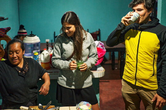 Tourists at local Guatemala house