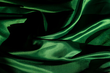 green fabric texture background, abstract, closeup texture of cloth