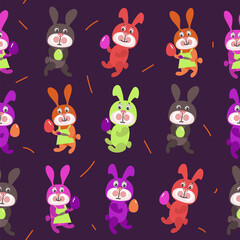 Obraz premium seamless pattern with easter bunny