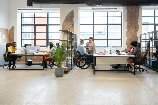 Many People Working At Modern Co Working