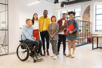 Positive Group Photo Of Office Coworkers
