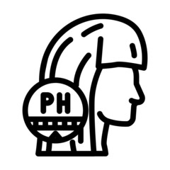 balancing ph of scalp line icon vector. balancing ph of scalp sign. isolated contour symbol black illustration