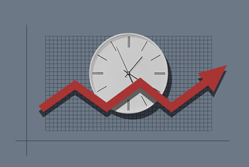 Collage With A Clock And Growth Chart
