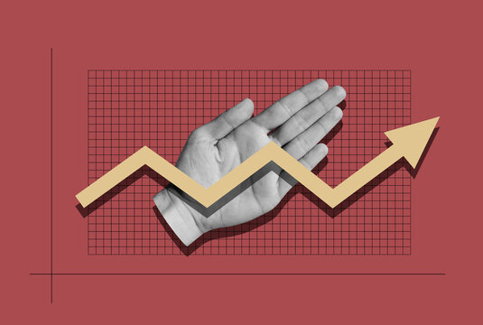 Growth Yellow Chart And Human Palm