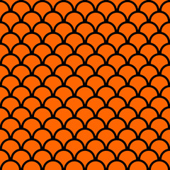 fish scale seamless pattern orange background © pla