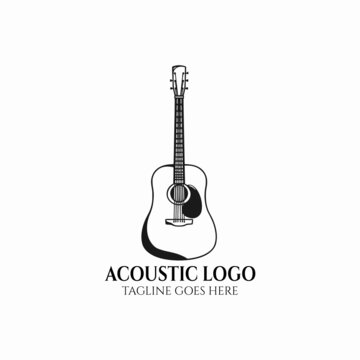 acoustic guitar vector illustration, guitar logo, instrument music icon