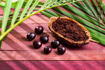 Euterpe oleracea - Acai berry powder in bowl
