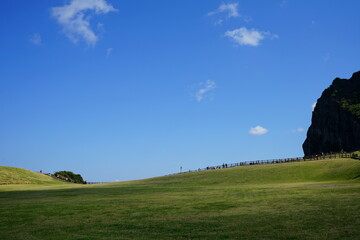 fine hilly meadow and walkway