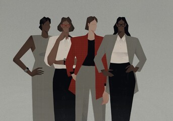 team of business women standing together