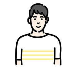 笑顔の若い男性のバストアップ