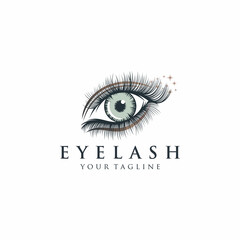 Eyelash extension logo Vector illustration

