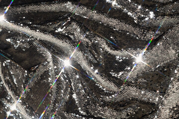 Shiny silver sequin background