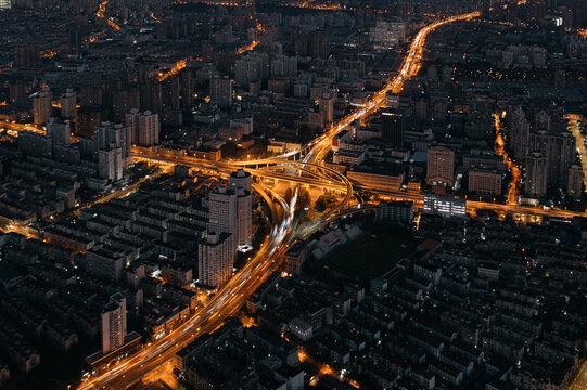 Shanghai elevated night view
