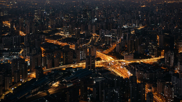 Shanghai elevated night view