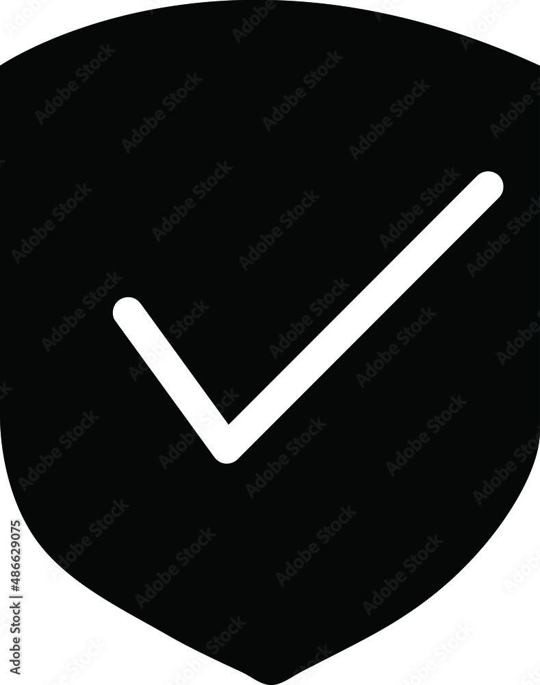 Poster shield check mark icon vector. protection approve sign. safe icon vector.eps