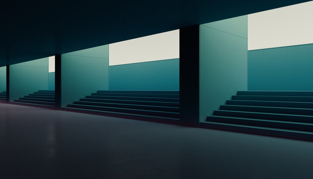 Minimal blue architectural home