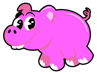 Cartoon illustration of Piggy bank happy and smiles, best for mascot, icon, symbol, and sticker with saving themes for children