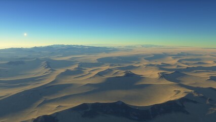 distant alien planet desert landscape environment 3d render
