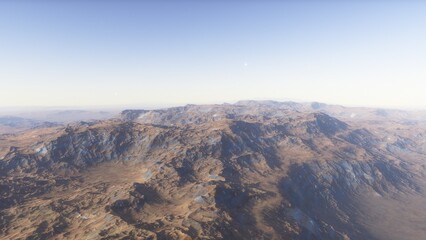distant alien planet desert landscape environment 3d render