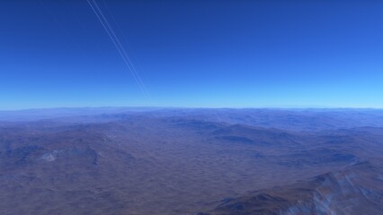 distant alien planet desert landscape environment 3d render