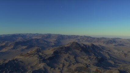 distant alien planet desert landscape environment 3d render