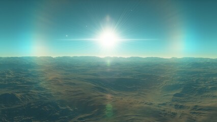 distant alien planet desert landscape environment 3d render
