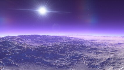 distant alien planet desert landscape environment 3d render