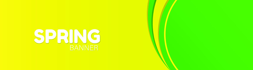 Spring Banner theme with yellow and green color