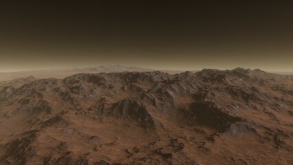distant alien planet desert landscape environment 3d render