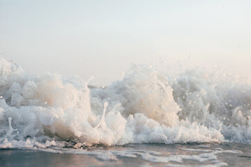 series of ocean water at sunset