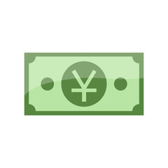 Chinese yuan currency symbol banknote icon.