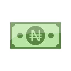 Nigeria currency symbol banknote icon.